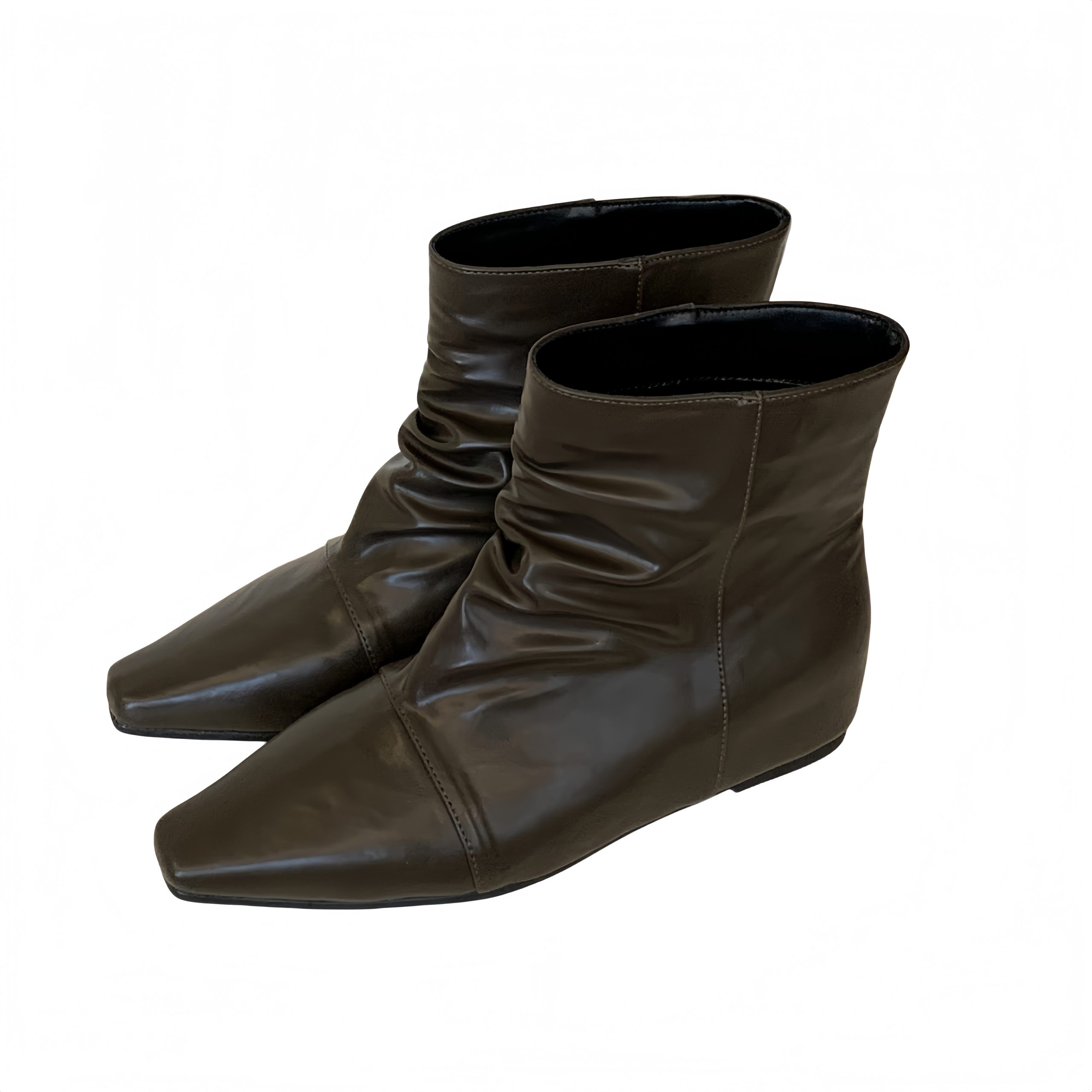 2026 Autumn Winter New Retro Pleated Stack Boots Short Ankle Boots Women's Slim Fit Low Heel - Image 5