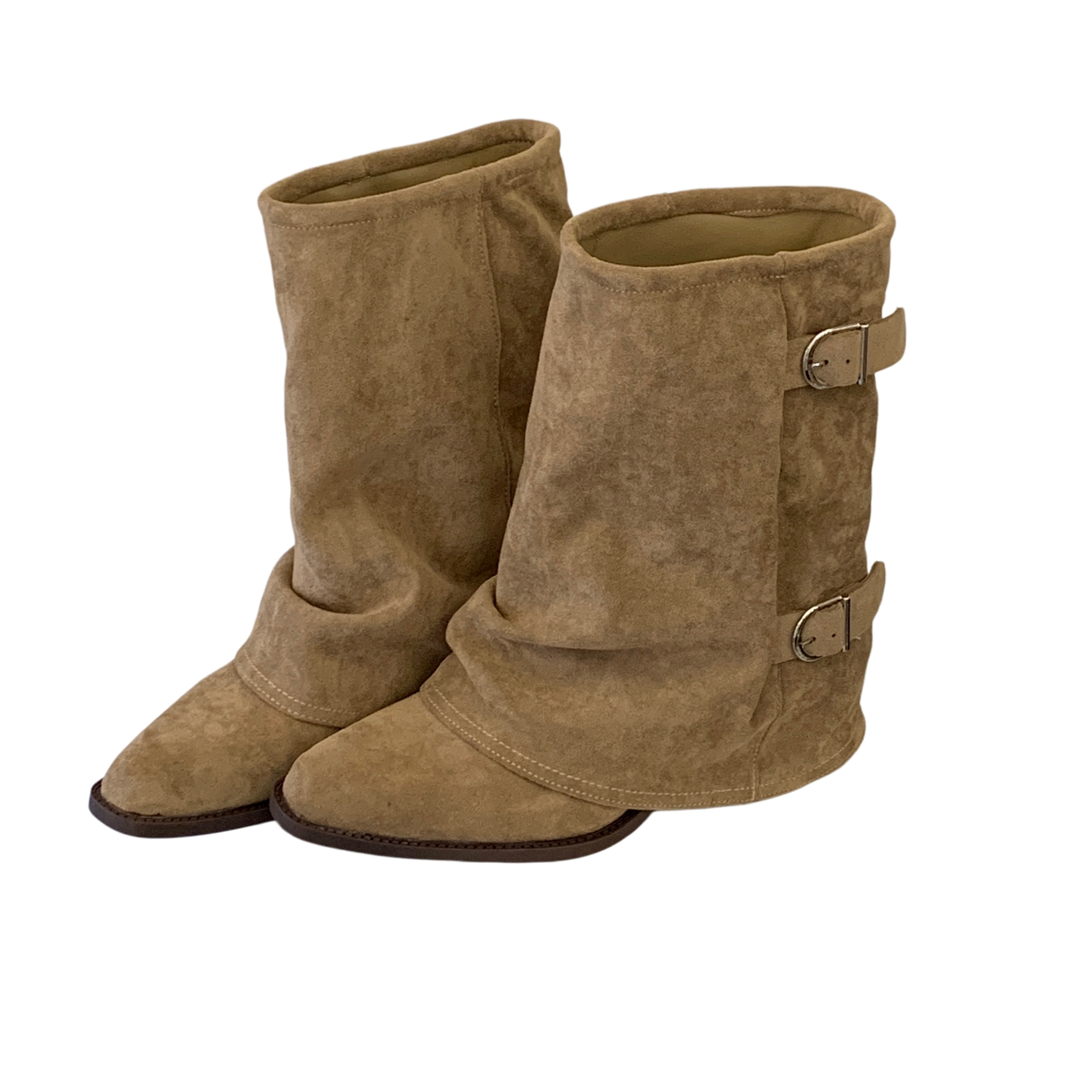Designer Retro Boots 2026 Autumn Winter New Chunky Heel Pointed Toe Buckle Shaft Boots Women - Image 5