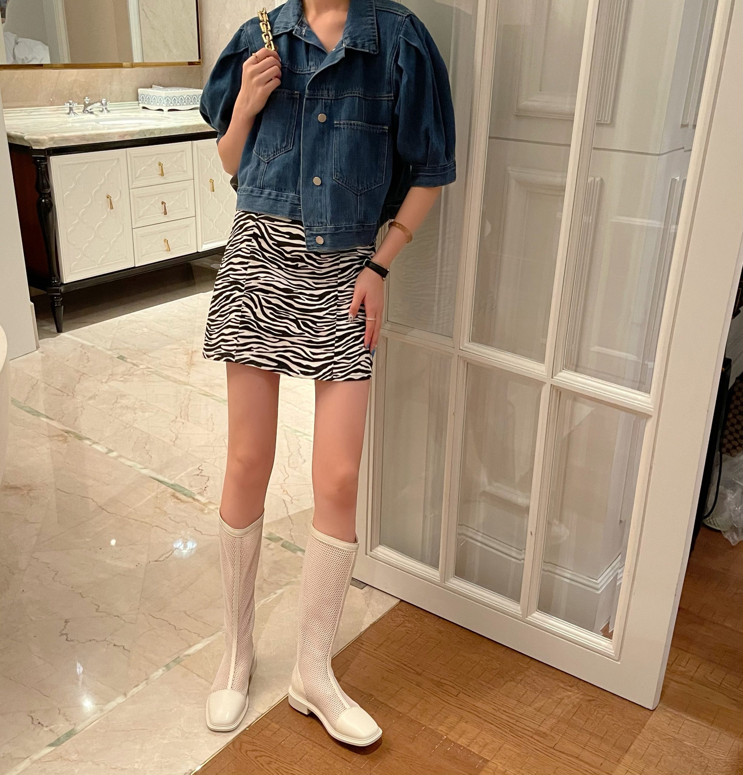 Women's Summer Mesh Boots Low Heel Hollow Out Long Boots Breathable High Tube Boots Plus Size - Image 3